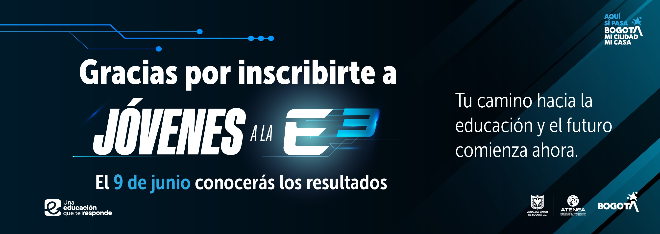 Banner Gracias por inscribirte a Jóvenes a la E