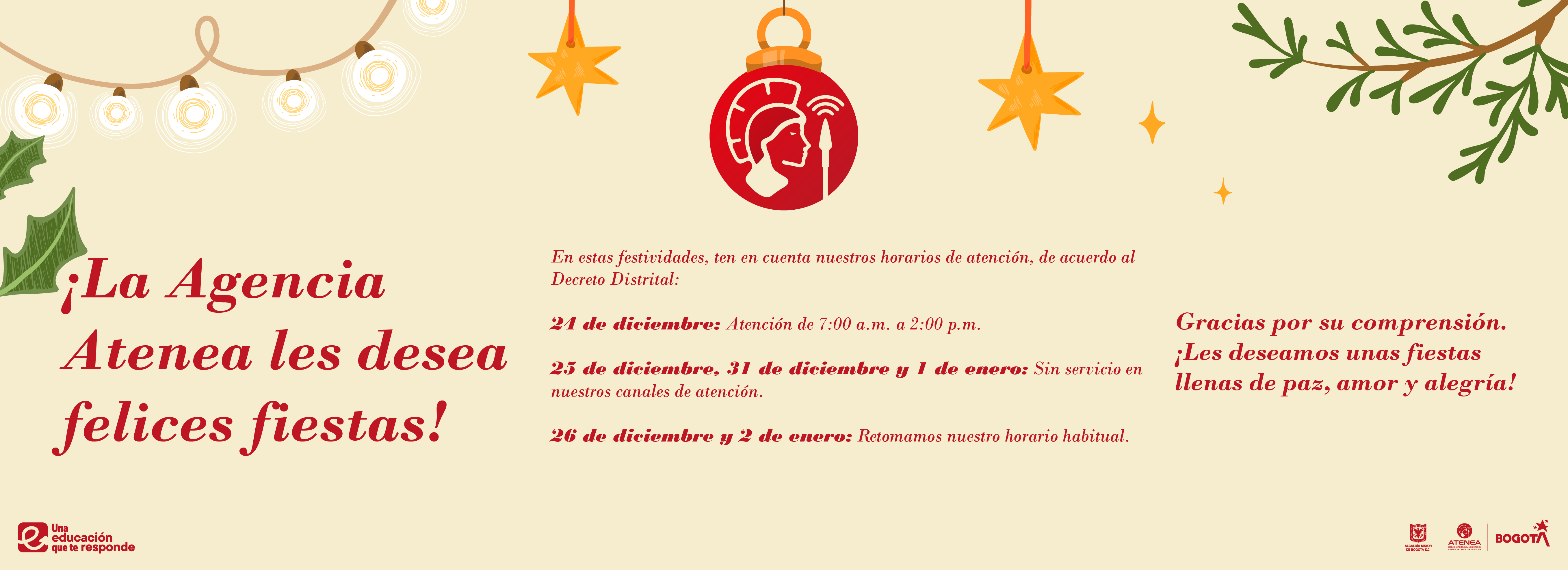 banner horarios navidad