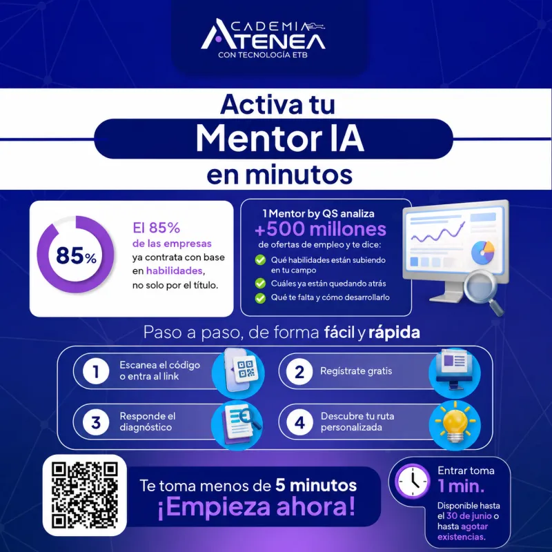 Academia Atenea y 1Mentor: una herramienta gratuita para fortalecer tu perfil profesional en el Distrito